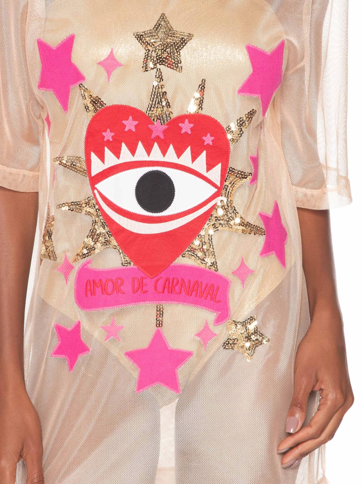 Camiseta Feminina Tela Amor De Carnaval Bege Dress To