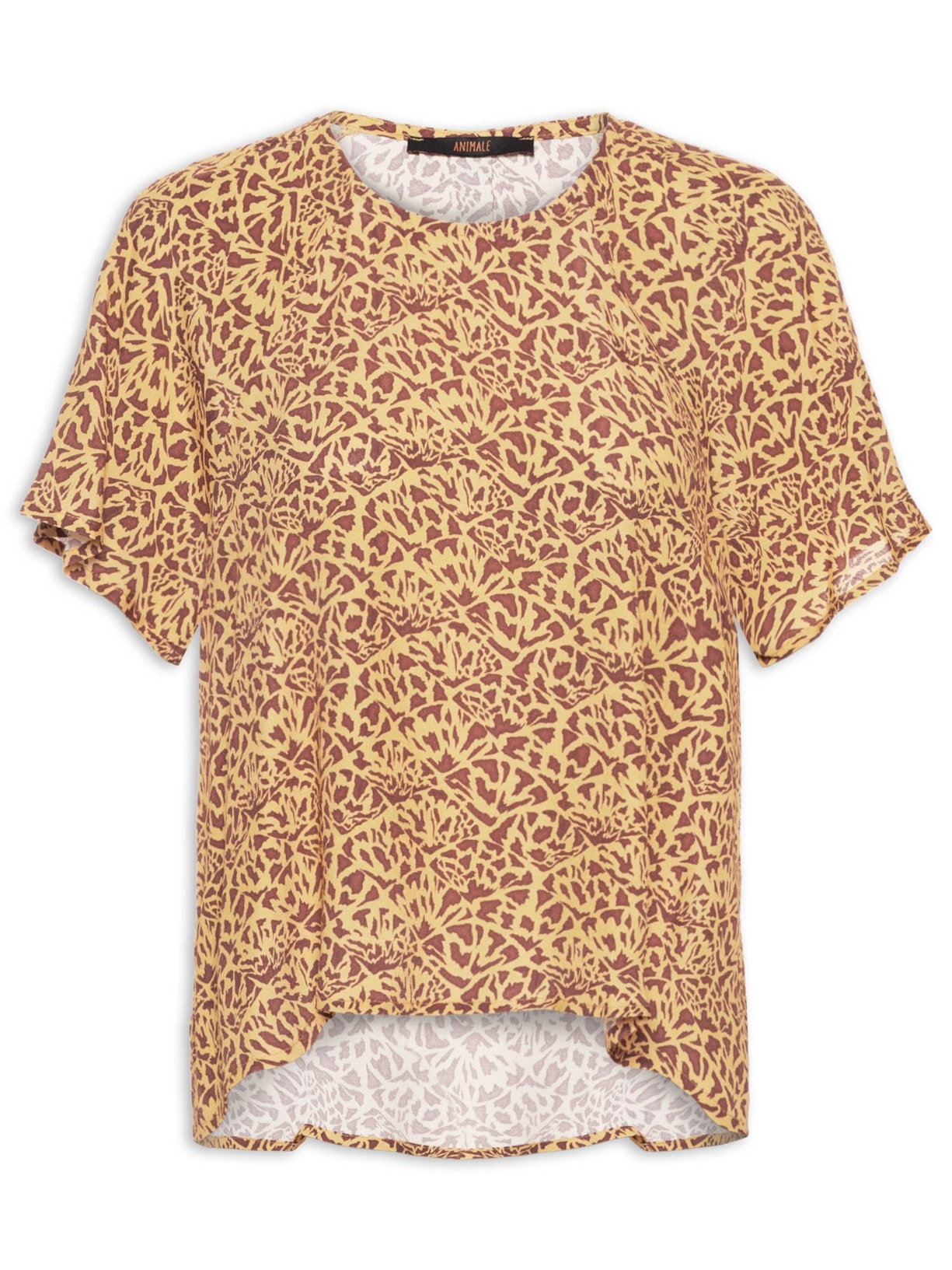 Camiseta Feminina Textura Tartaruga Marrom Animale
