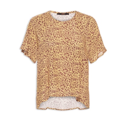 Camiseta Feminina Textura Tartaruga - Marrom