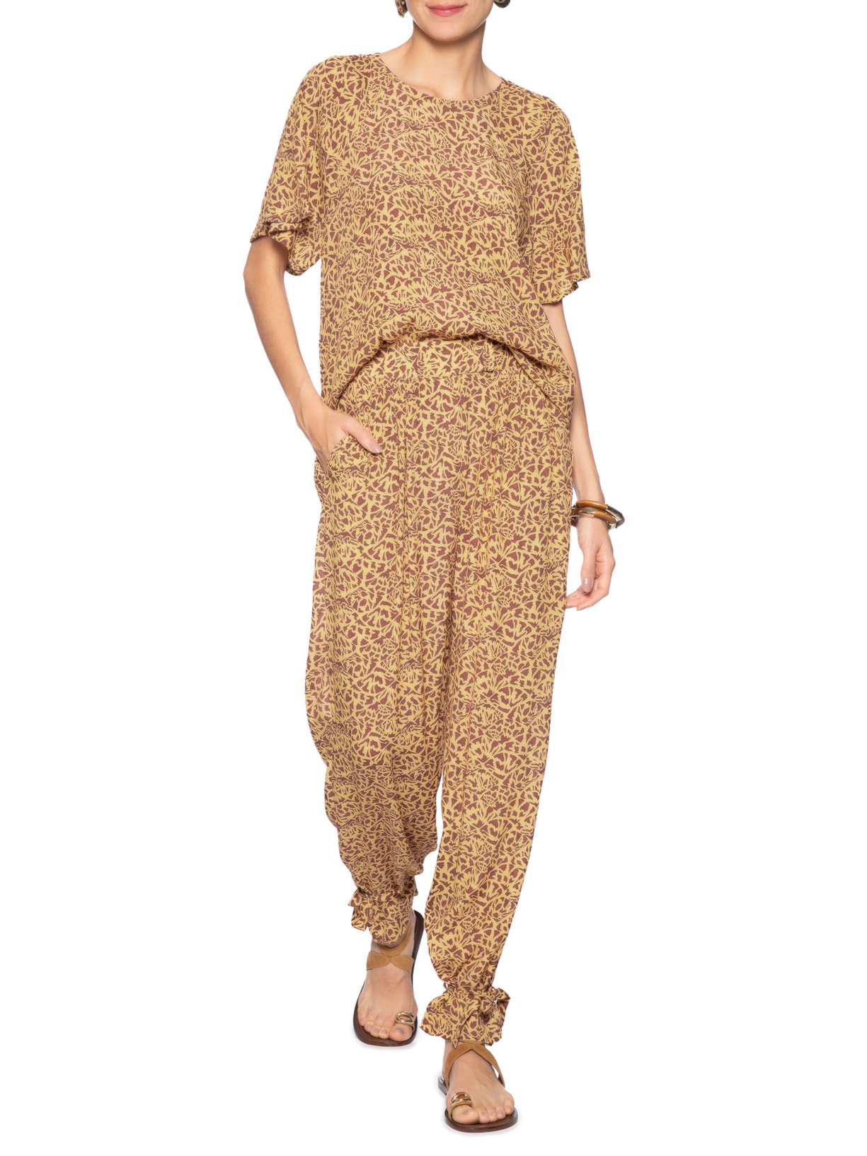 Camiseta Feminina Textura Tartaruga Marrom Animale