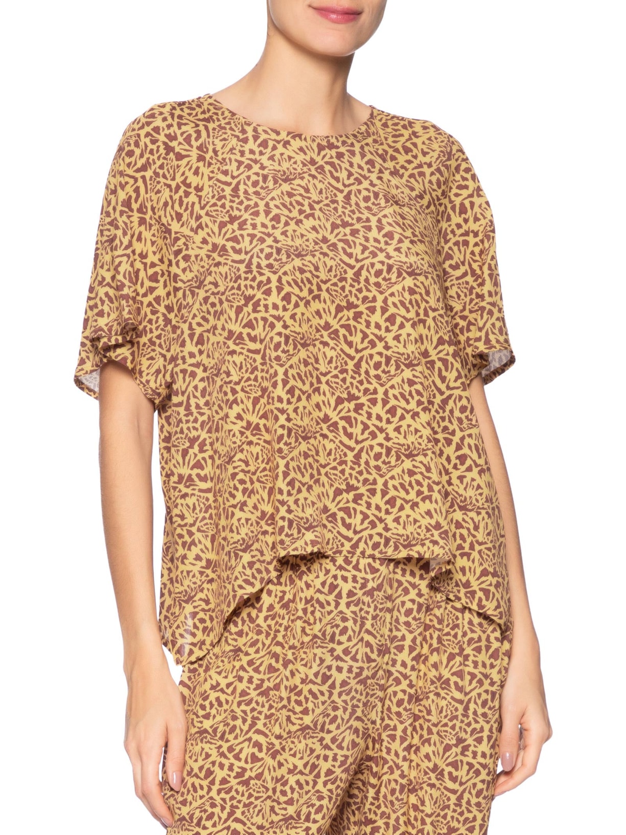 Camiseta Feminina Textura Tartaruga Marrom Animale