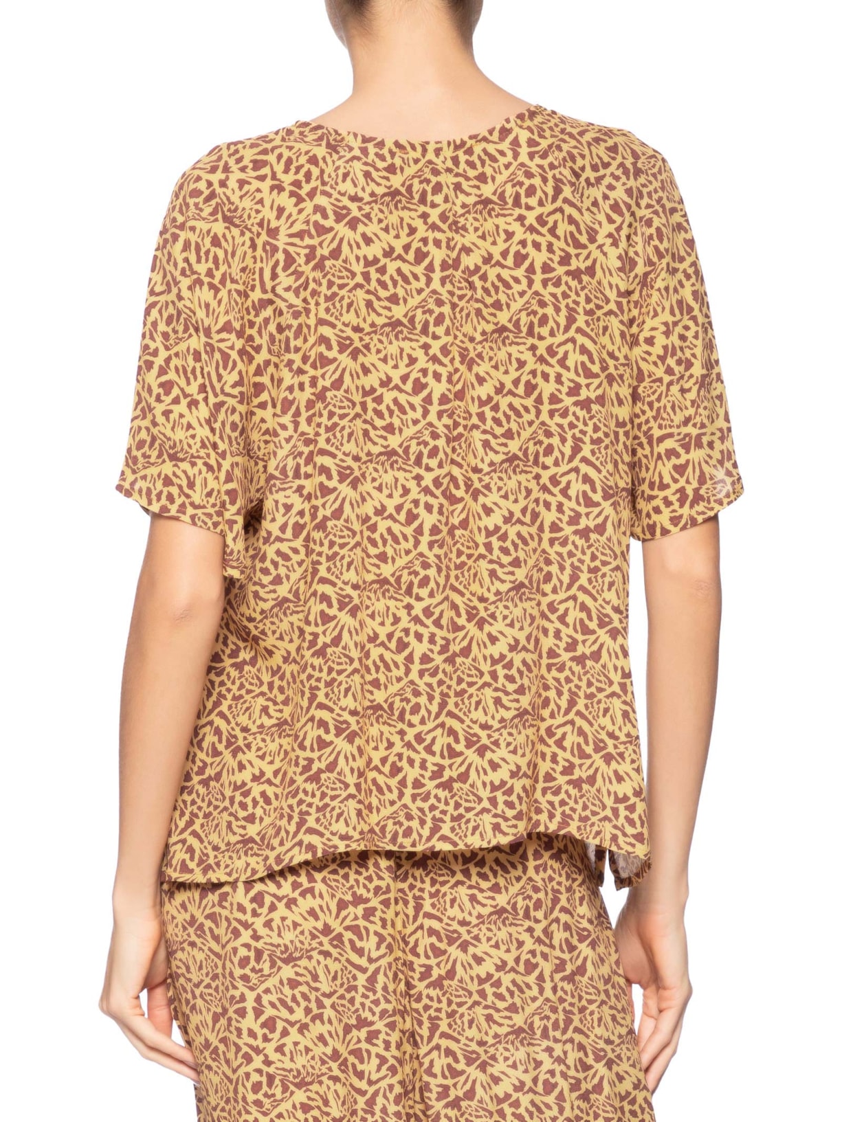 Camiseta Feminina Textura Tartaruga Marrom Animale