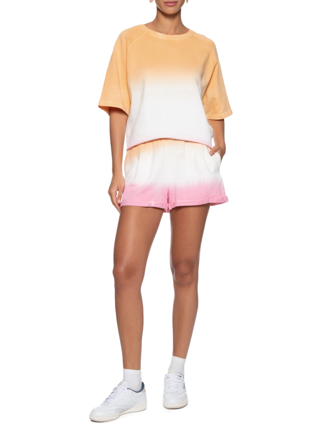 Camiseta Feminina Tie Dye Laranja Market 33