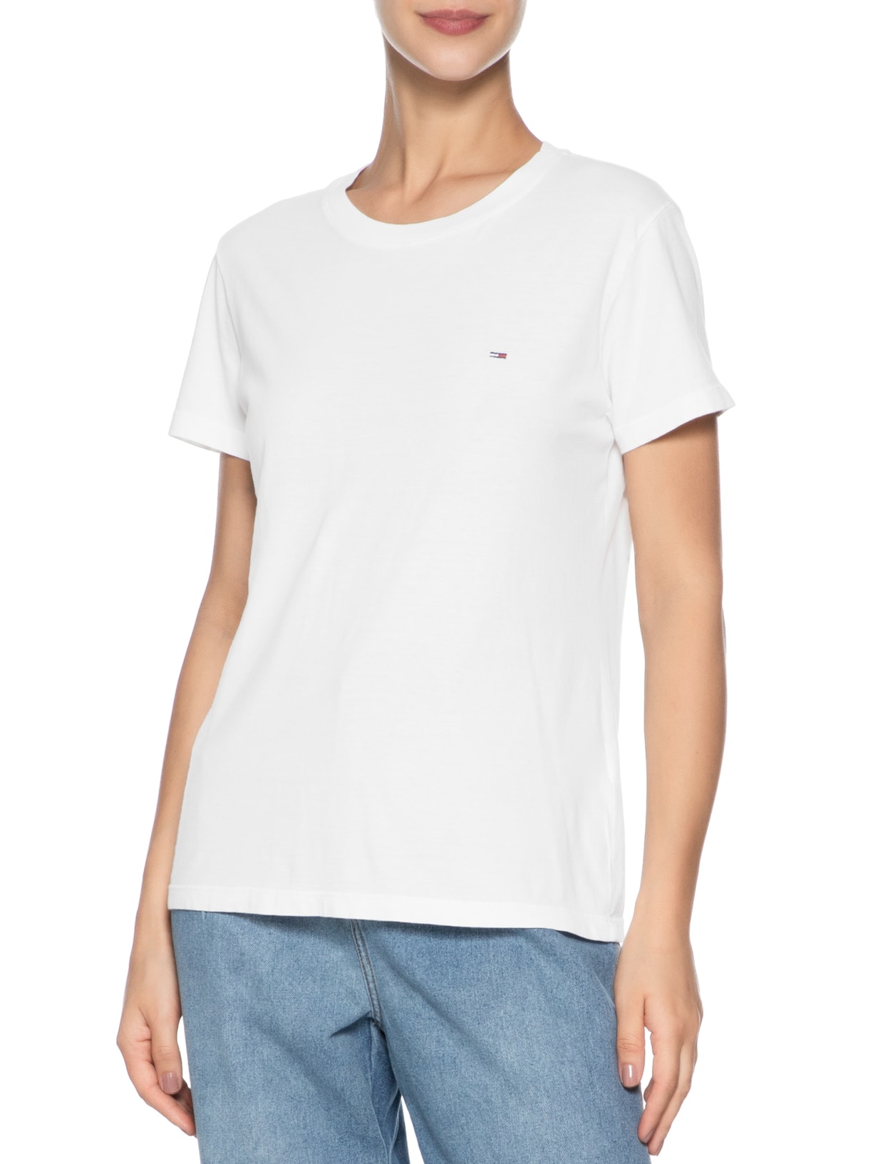 Camiseta Feminina Tjw Ab C-neck Tee Branco Tommy Jeans