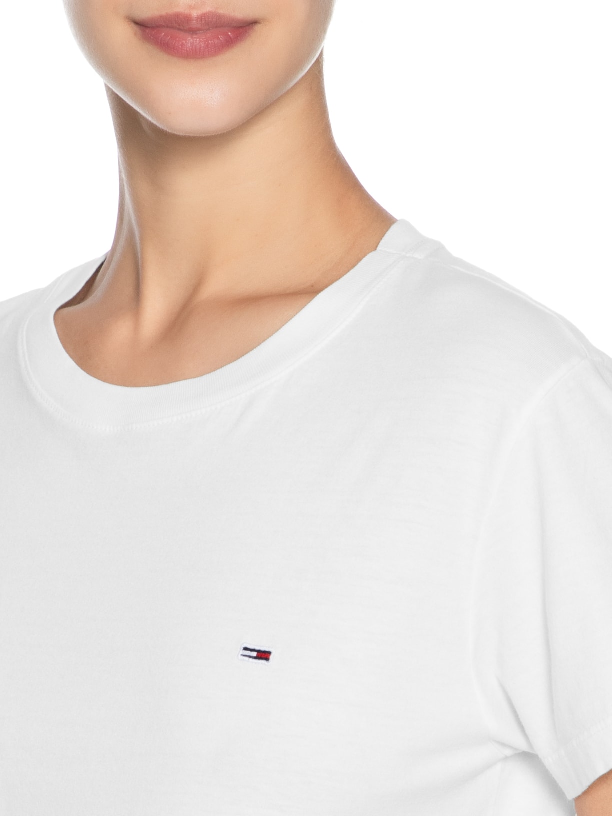 Camiseta Feminina Tjw Ab C-neck Tee Branco Tommy Jeans