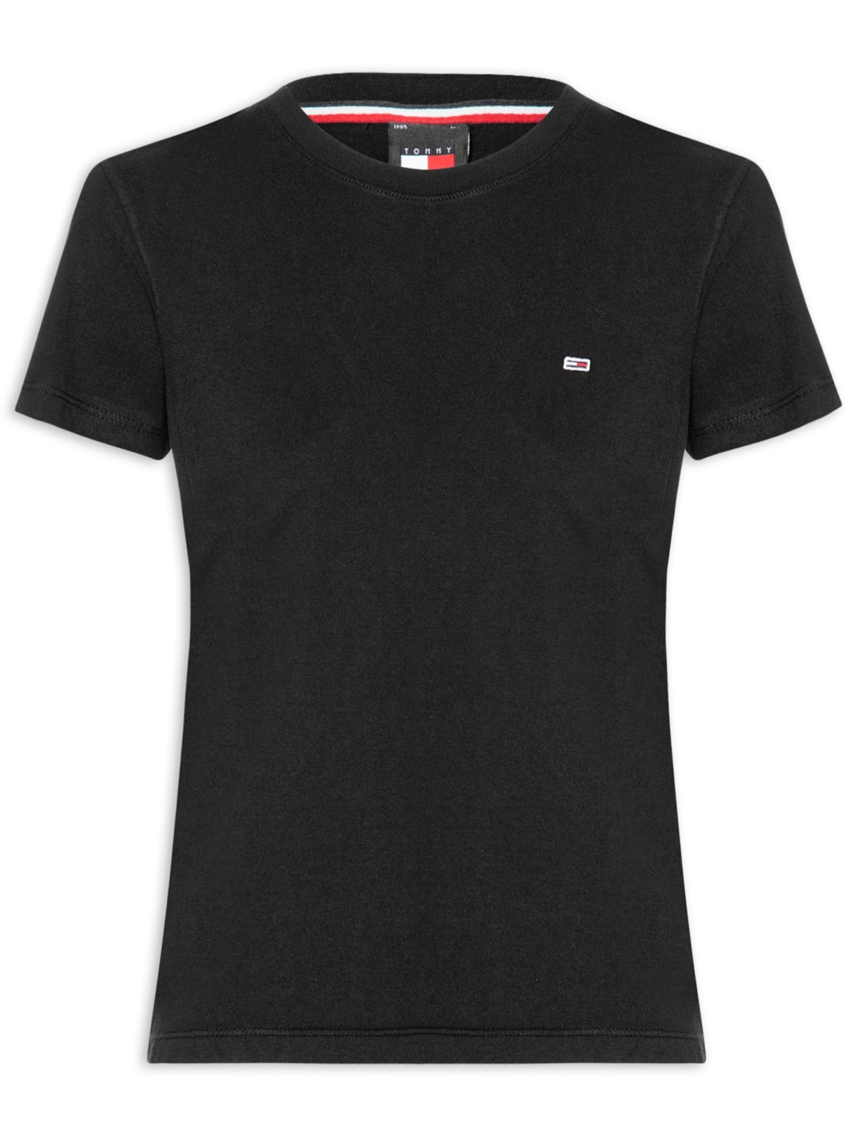 Camiseta Feminina Tjw C Neck Tee Preto Tommy Jeans
