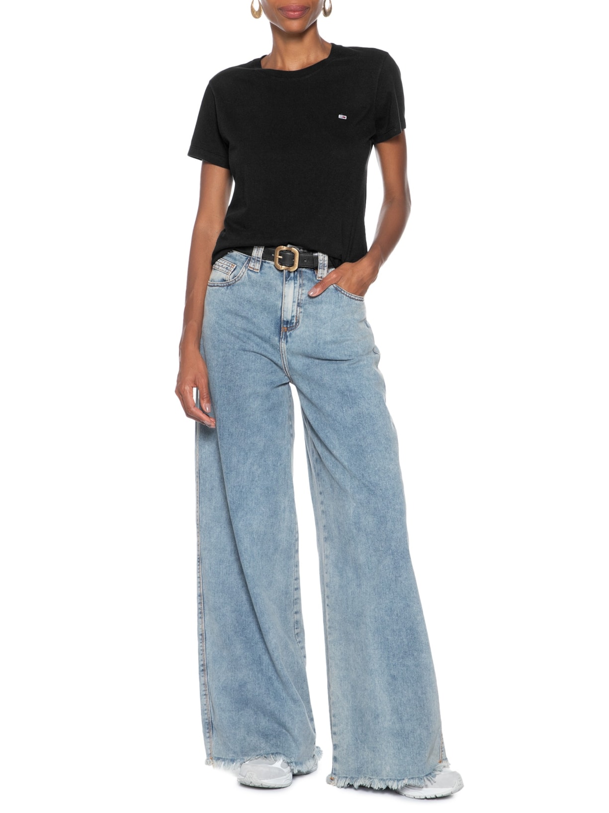 Camiseta Feminina Tjw C Neck Tee Preto Tommy Jeans