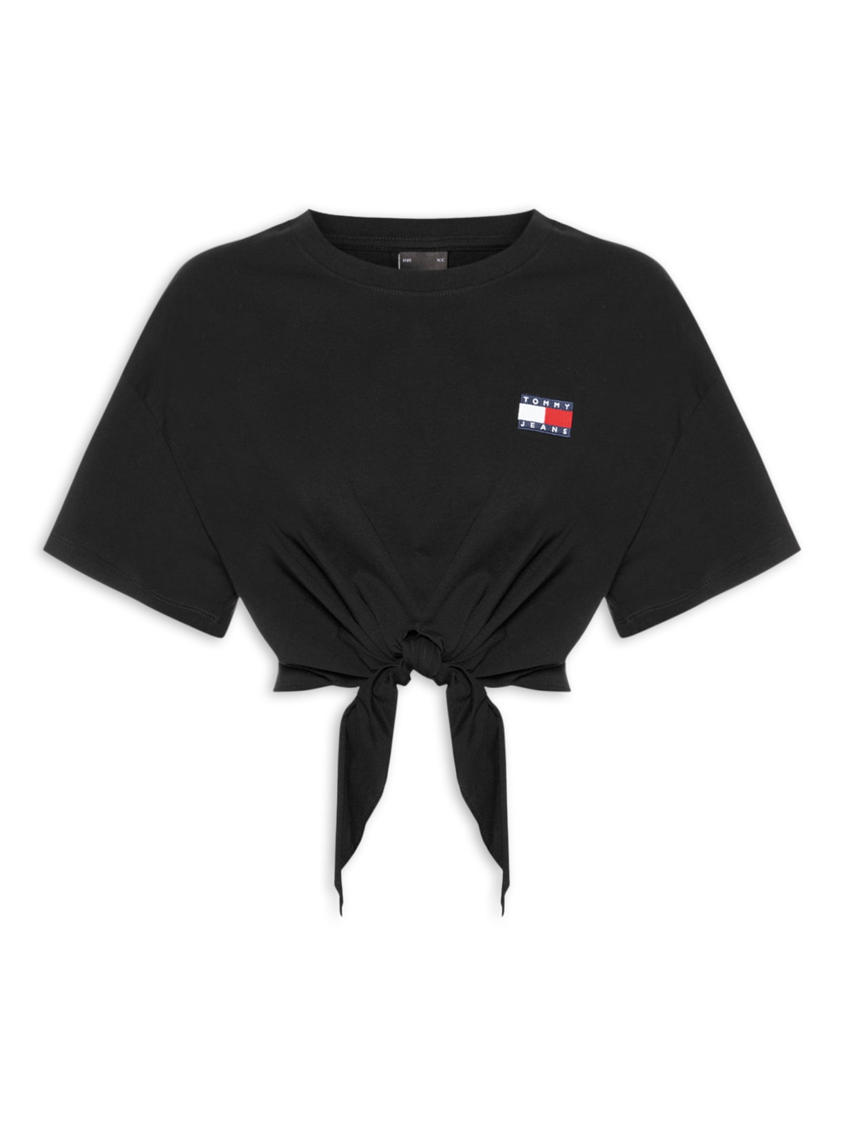 Camiseta Feminina TJW Reg Waist Tie Badge Tee Ext - Preto