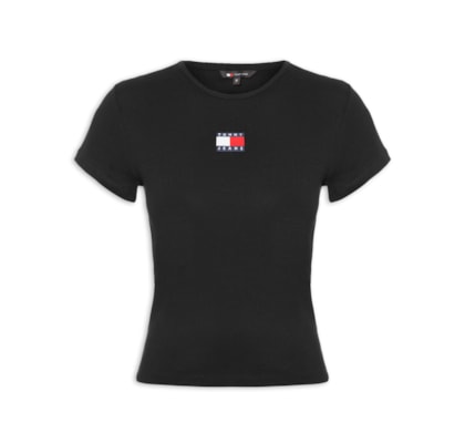 Camiseta Feminina Tjw Slim Badge Rib Tee - Preto