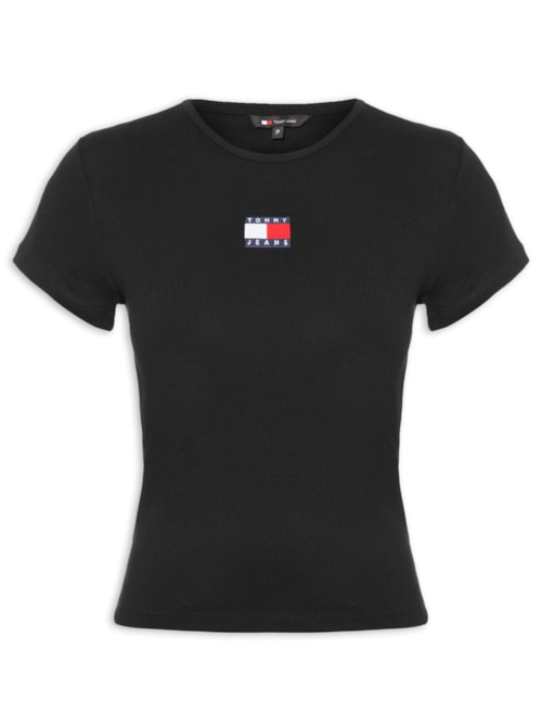 Camiseta Feminina Tjw Slim Badge Rib Tee - Preto
