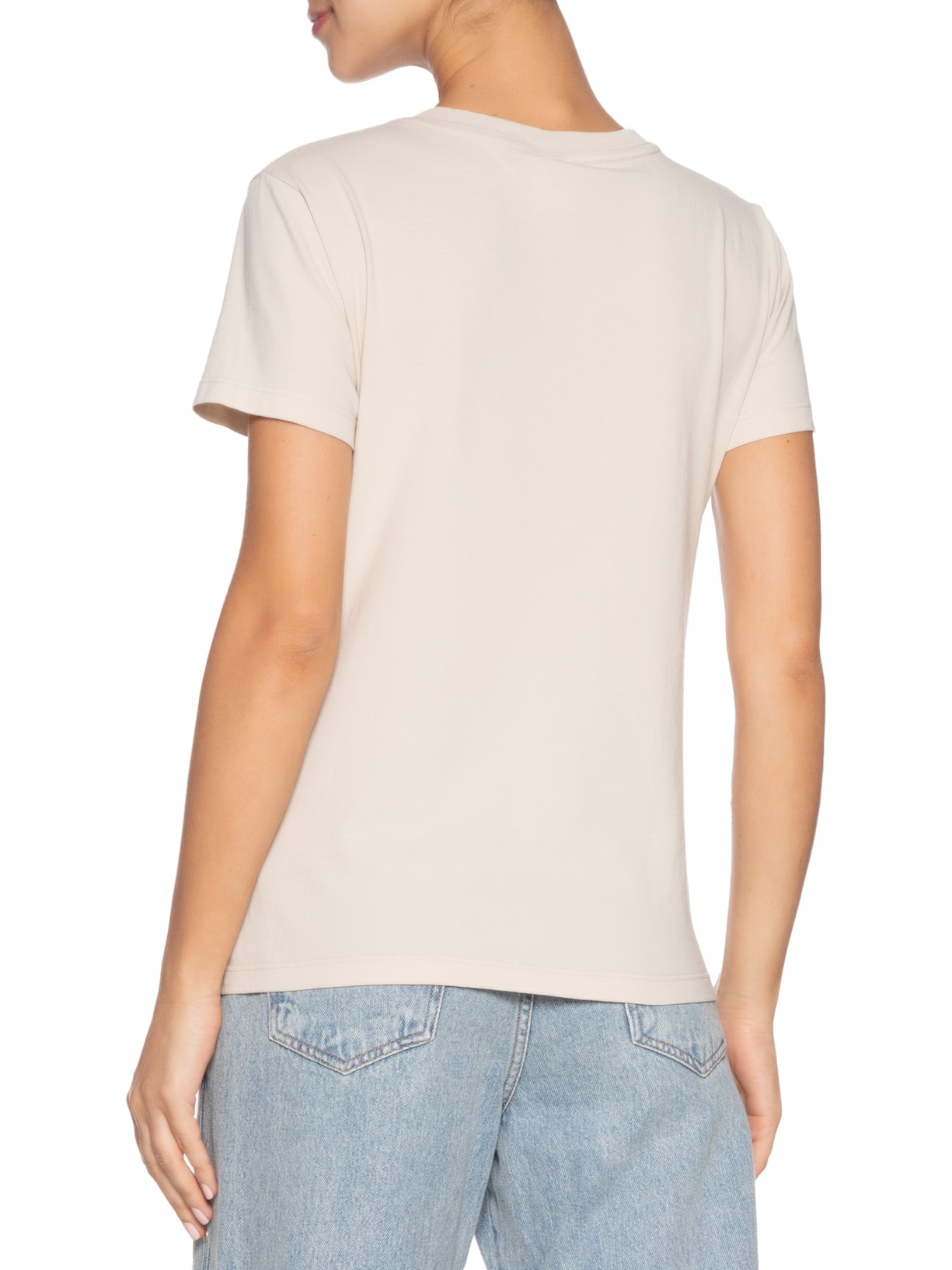 Camiseta Feminina Tjw Slim C Neck Tee Bege Tommy Jeans