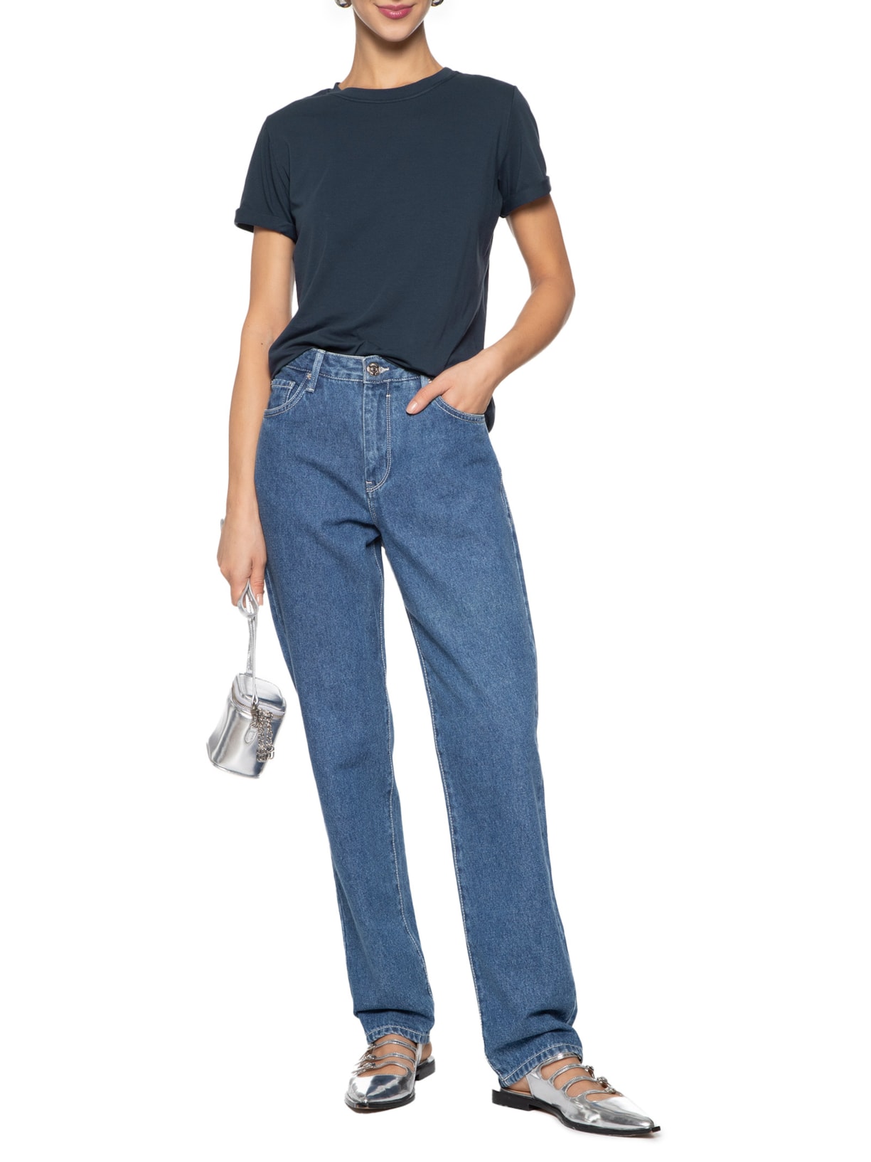 Camiseta Feminina Todo Dia Color Azul Camys