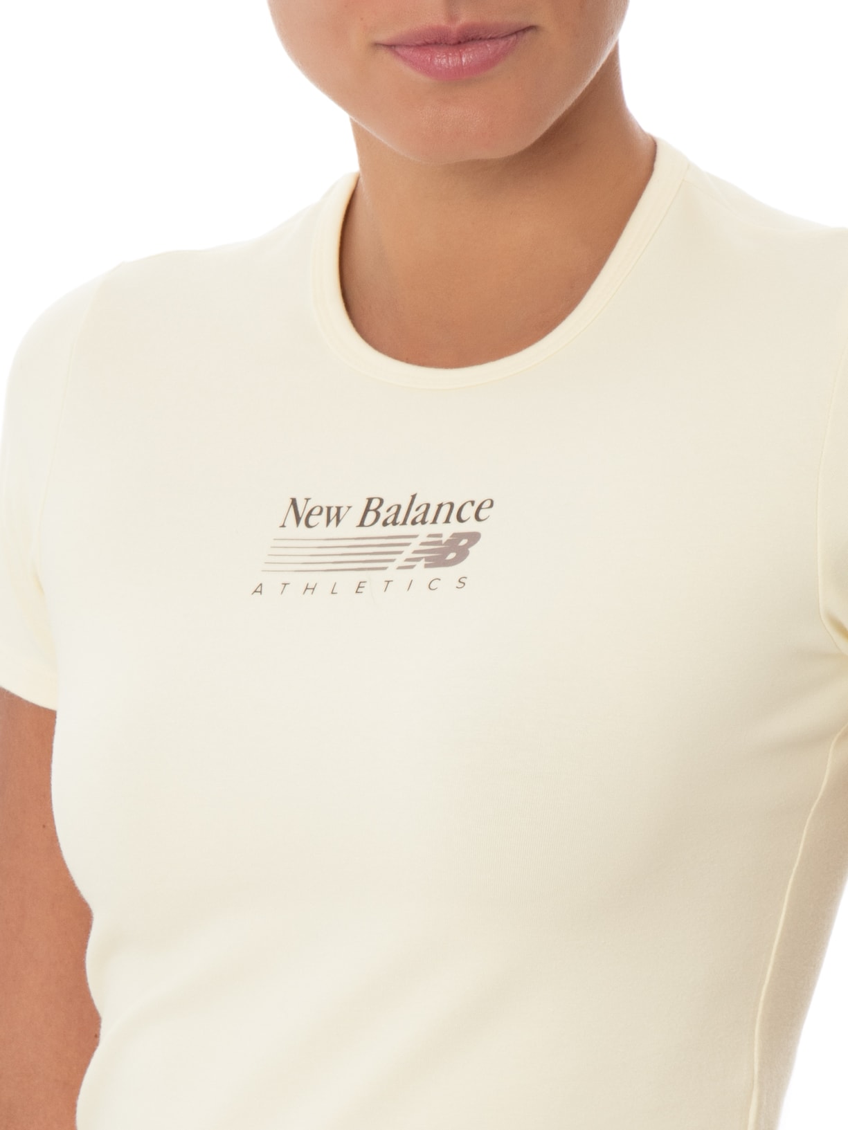 Camiseta Feminina Trackside Ringer Cinza New Balance