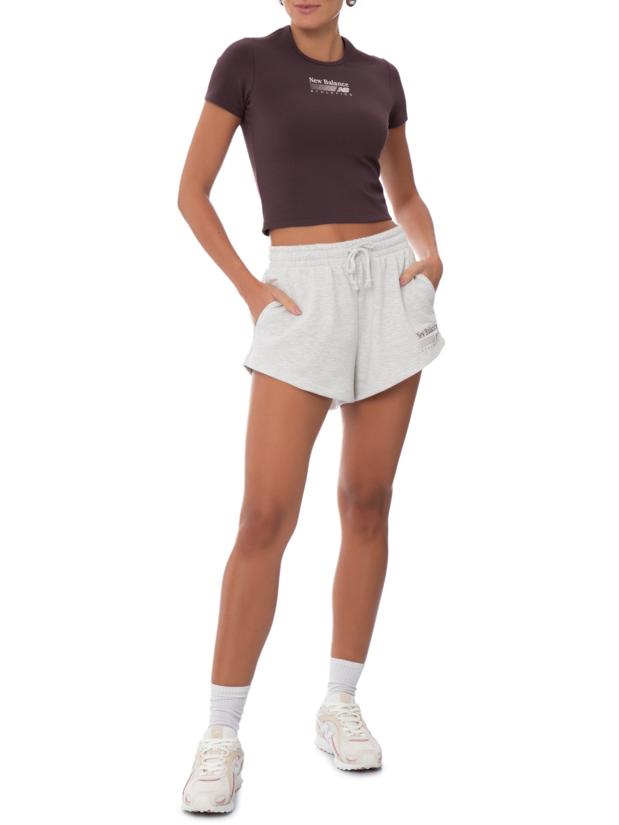 Camiseta Feminina Trackside Ringer Roxo New Balance