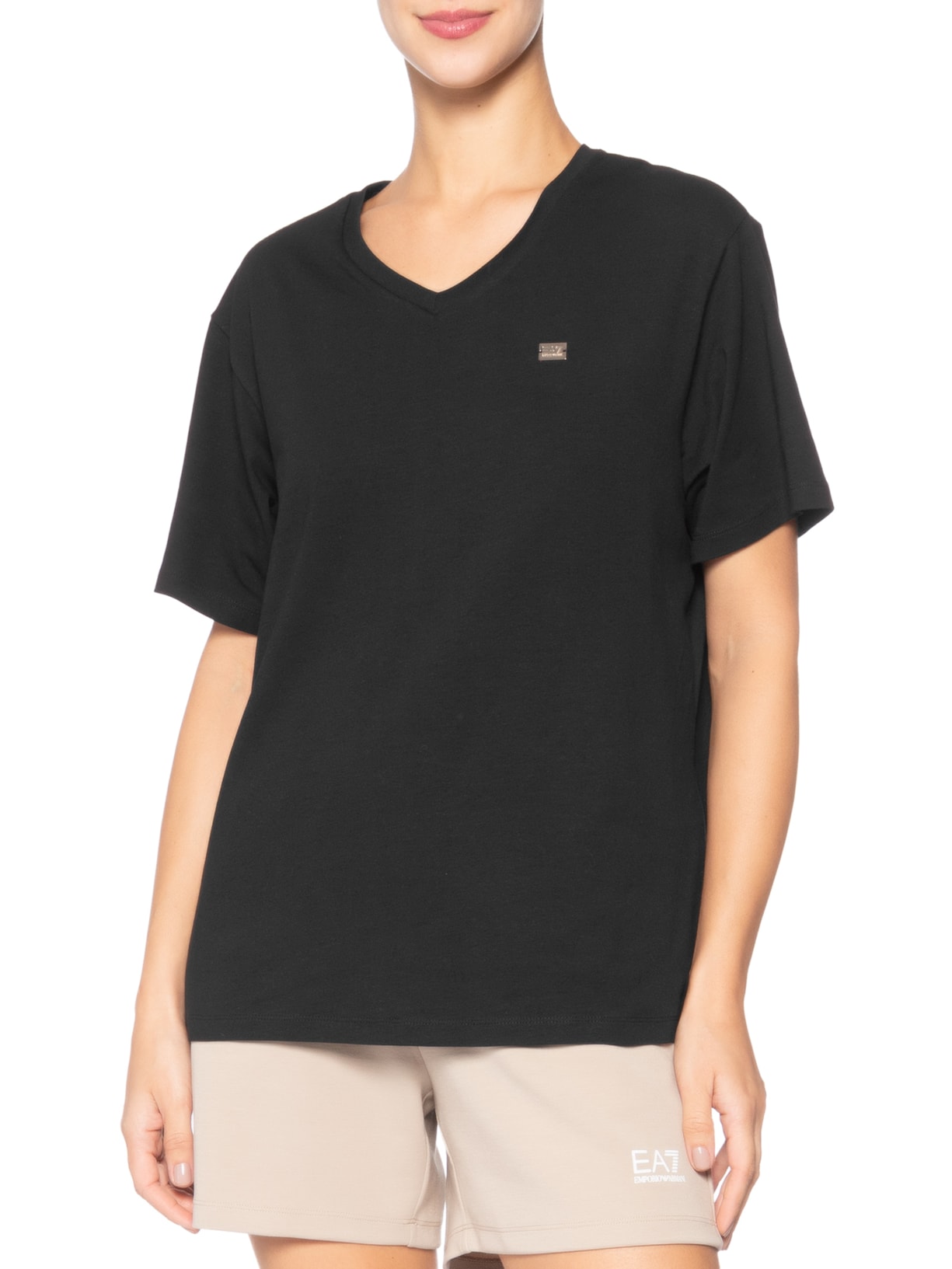 Camiseta Feminina Train Core Lady W Tee SS VN Preto Ea7 Emporio Armani
