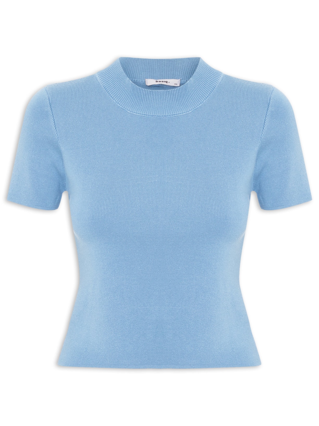 Camiseta Feminina Tricot Básica - Azul
