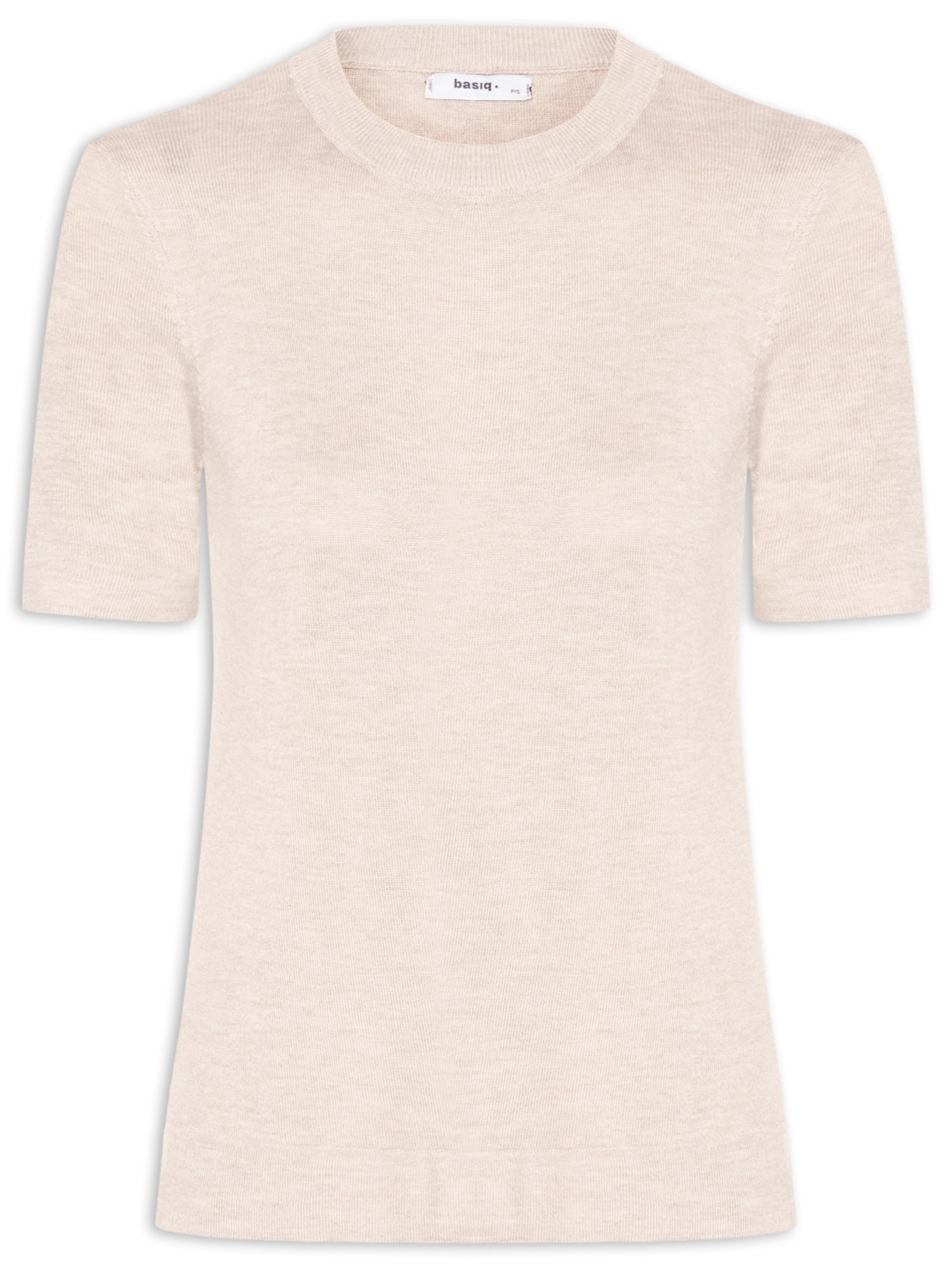 Camiseta Feminina Tricot Básica - Bege