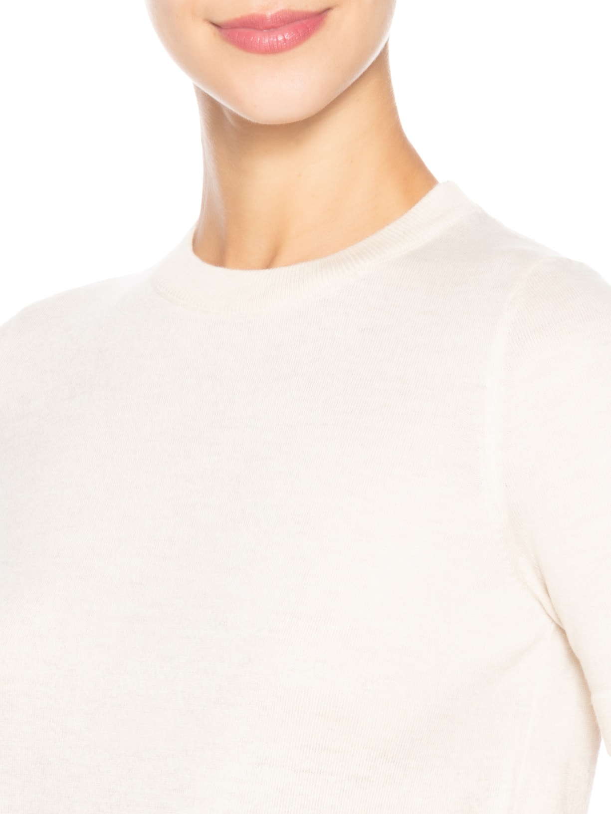 Camiseta Feminina Tricot Básica Bege Basiq