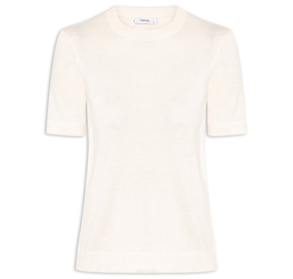 Camiseta Feminina Tricot Básica - Bege