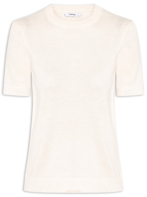 Camiseta Feminina Tricot Básica - Bege