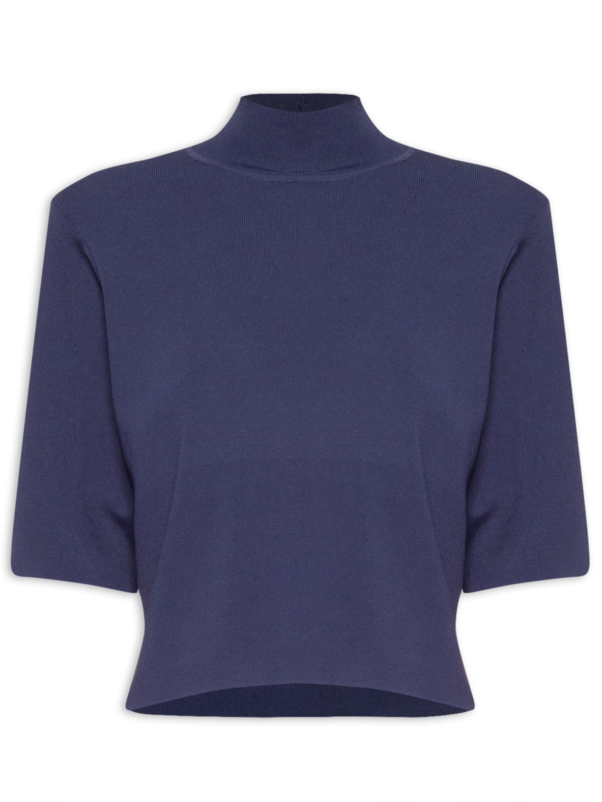 Camiseta Feminina Tricot Basica Gola Alta - Roxo