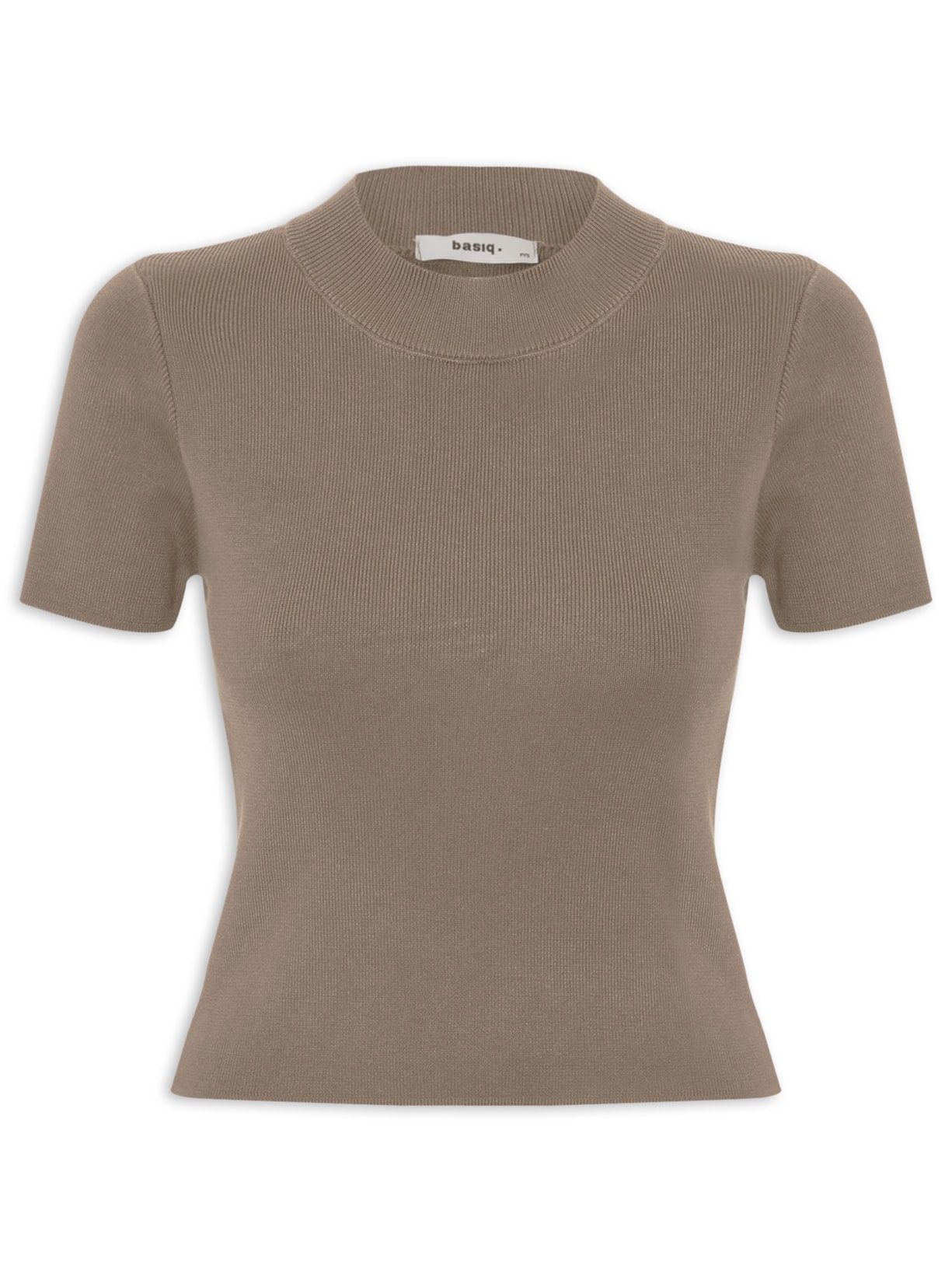 Camiseta Feminina Tricot Básica - Marrom