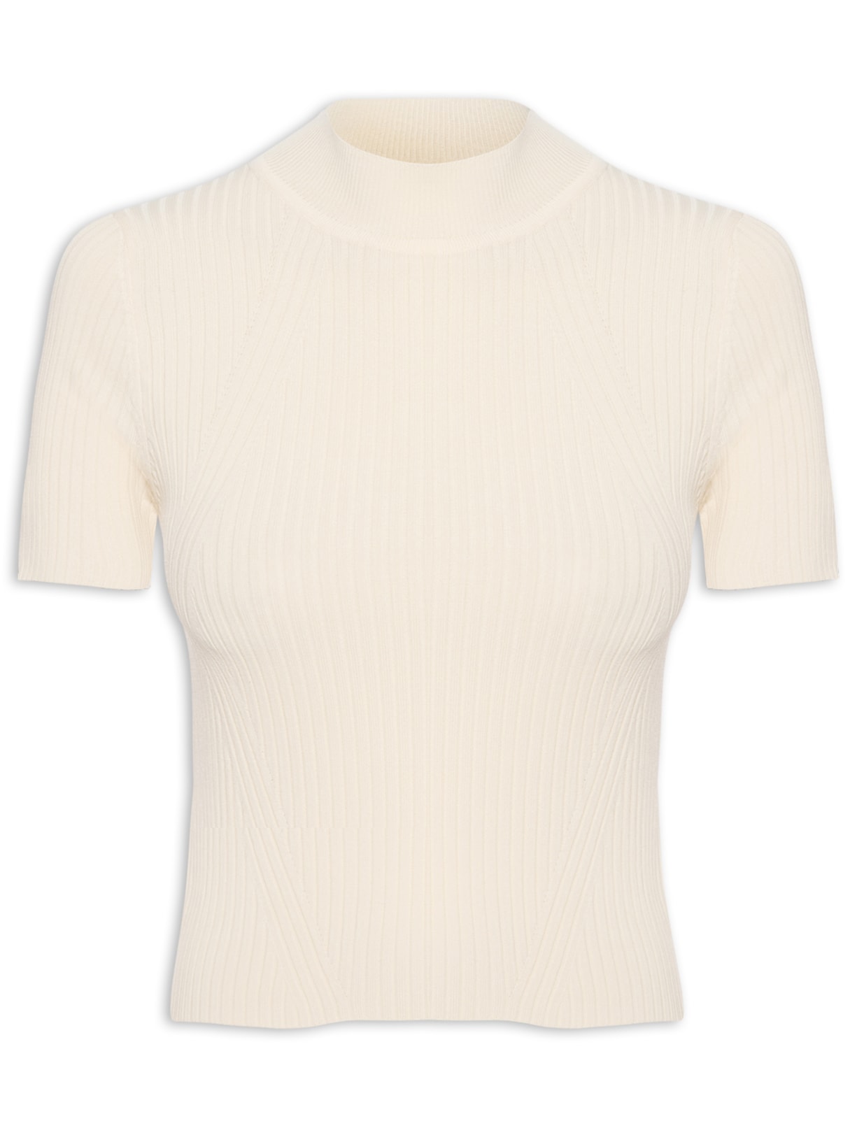 Camiseta Feminina Tricot Básica - Off White