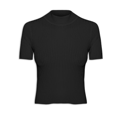 Camiseta Feminina Tricot Básica - Preto