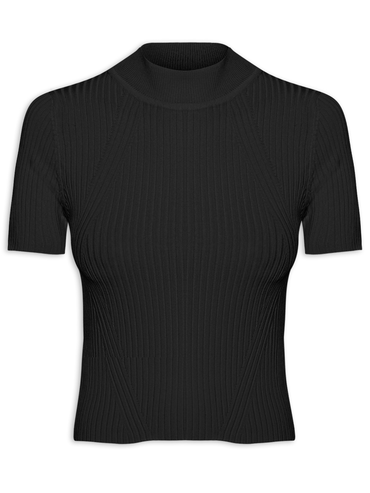 Camiseta Feminina Tricot Básica - Preto