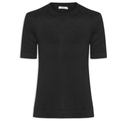 Camiseta Feminina Tricot Básica - Preto