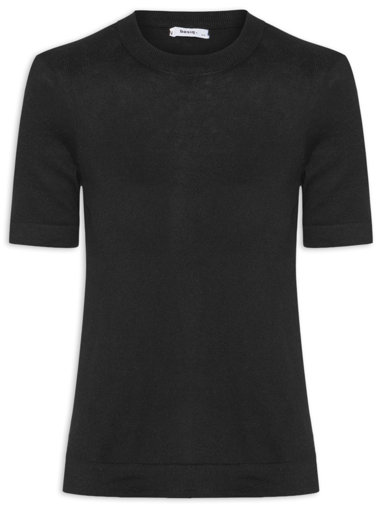 Camiseta Feminina Tricot Básica - Preto