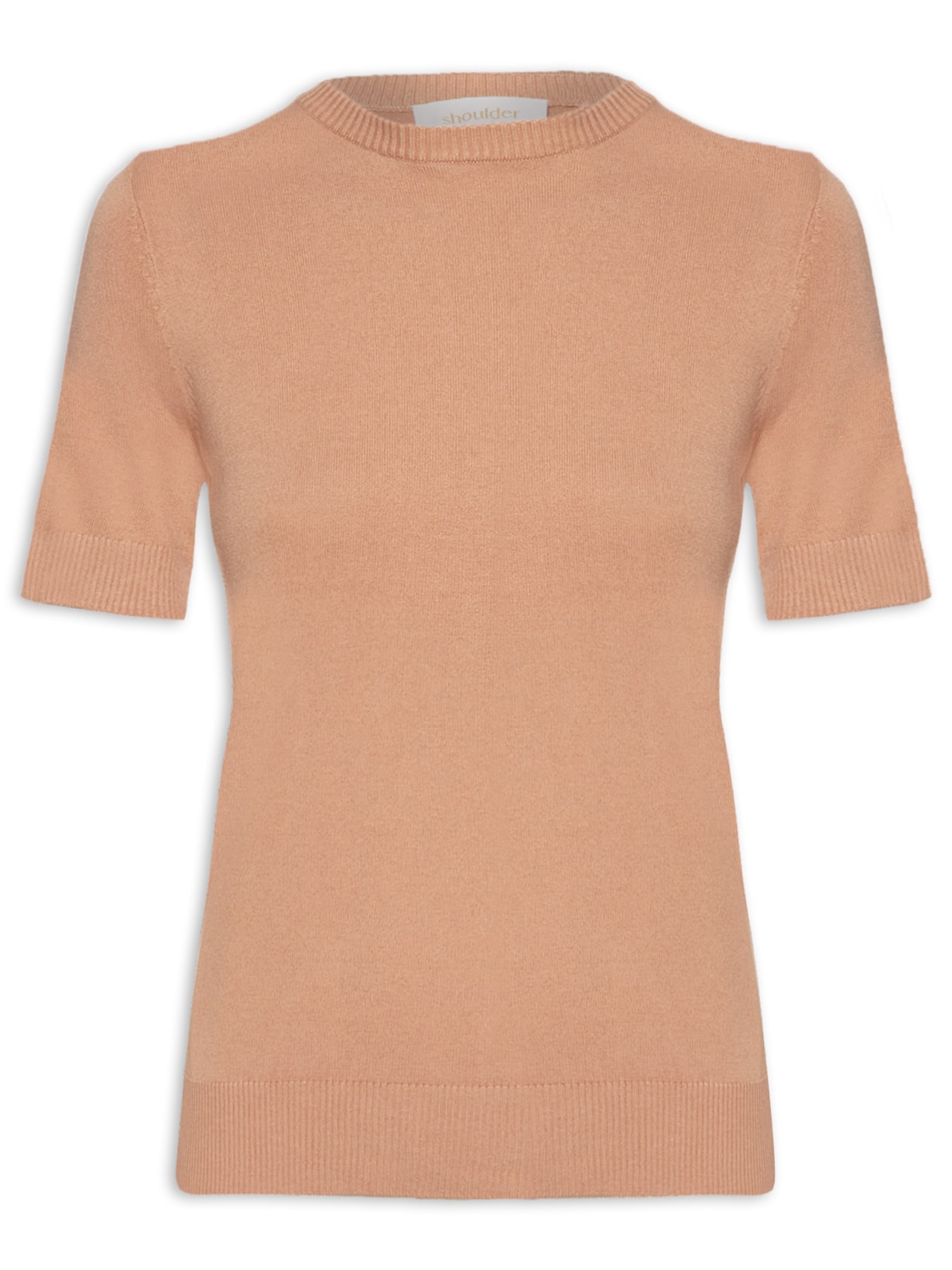 Camiseta Feminina Tricot Básico - Marrom