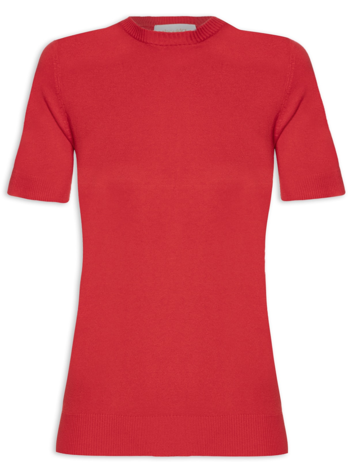 Camiseta Feminina Tricot Básico - Vermelho