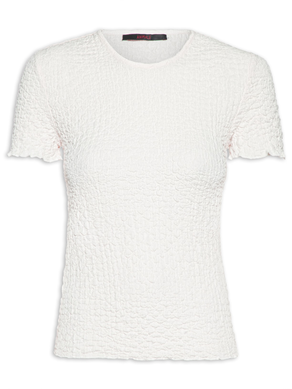 Camiseta Feminina Tricot Com Textura - Branco