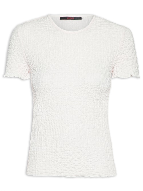 Camiseta Feminina Tricot Com Textura - Branco
