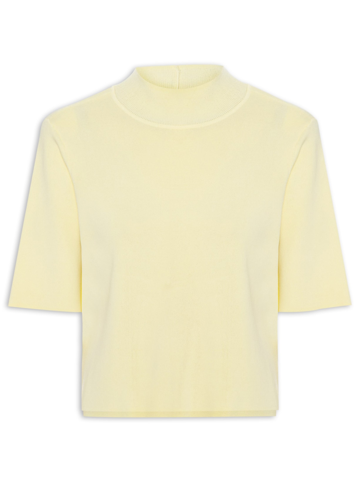 Camiseta Feminina Tricot Gola Alta - Amarelo