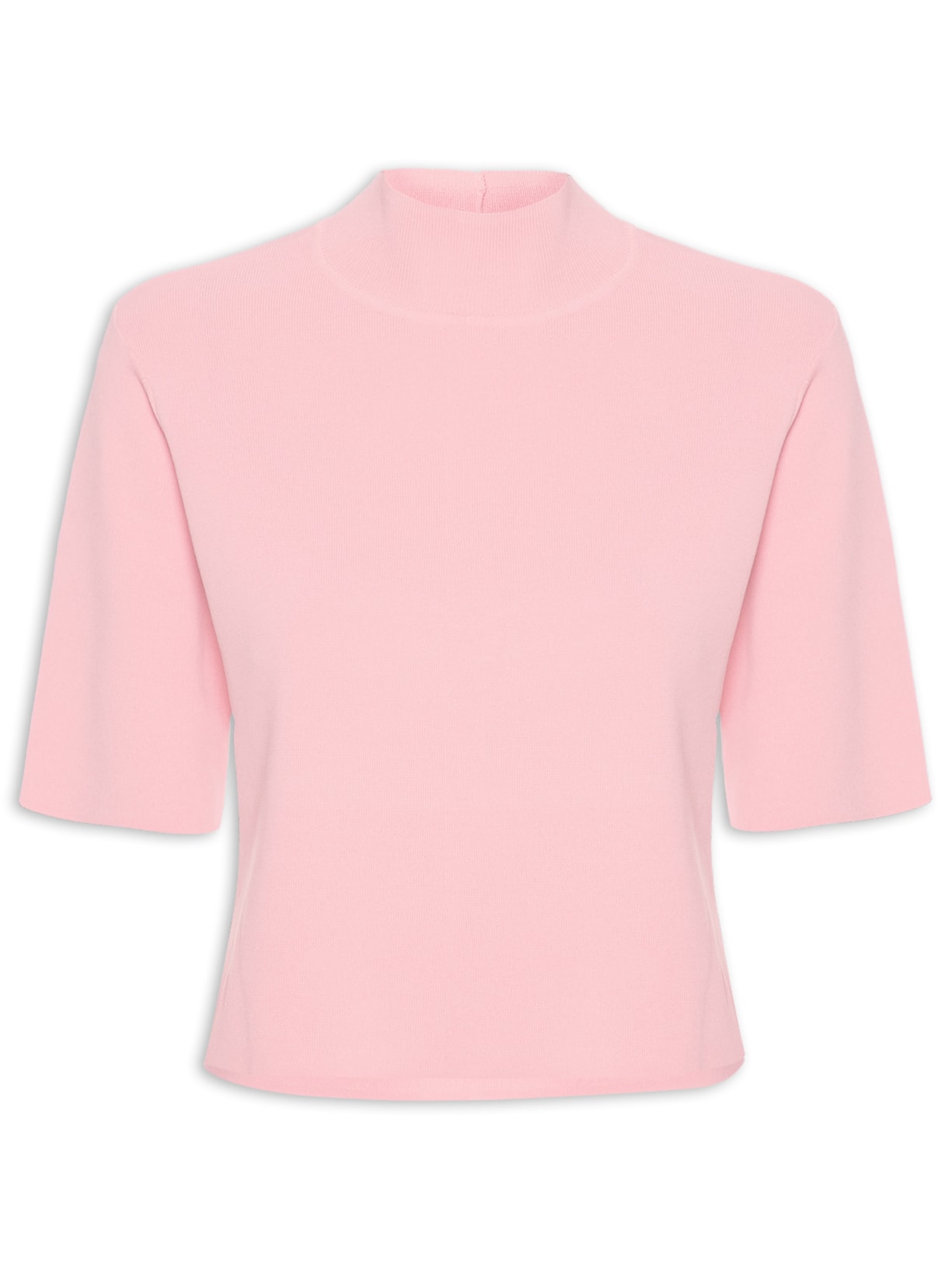 Camiseta Feminina Tricot Gola Alta - Rosa
