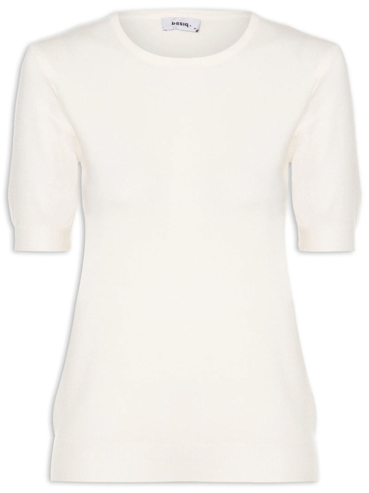 Camiseta Feminina Tricot Manga Curta - Off White