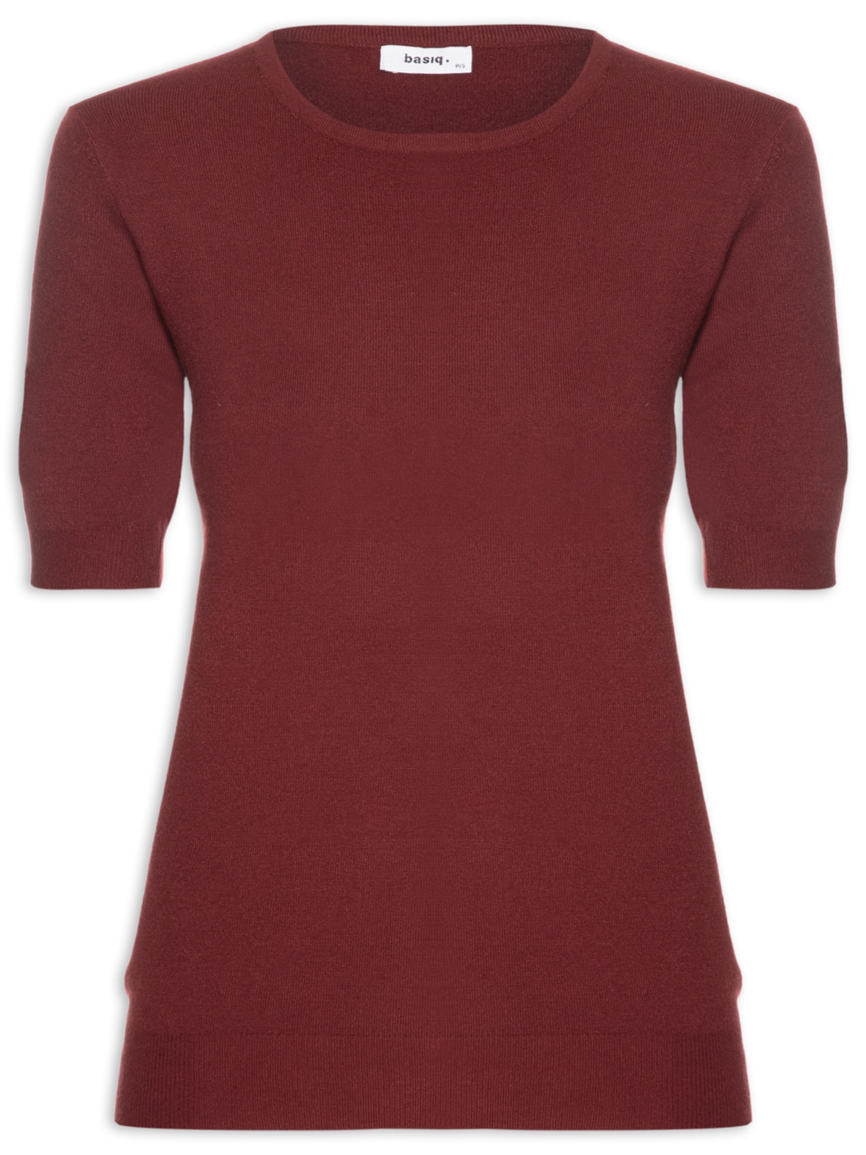 Camiseta Feminina Tricot Manga Curta - Vinho