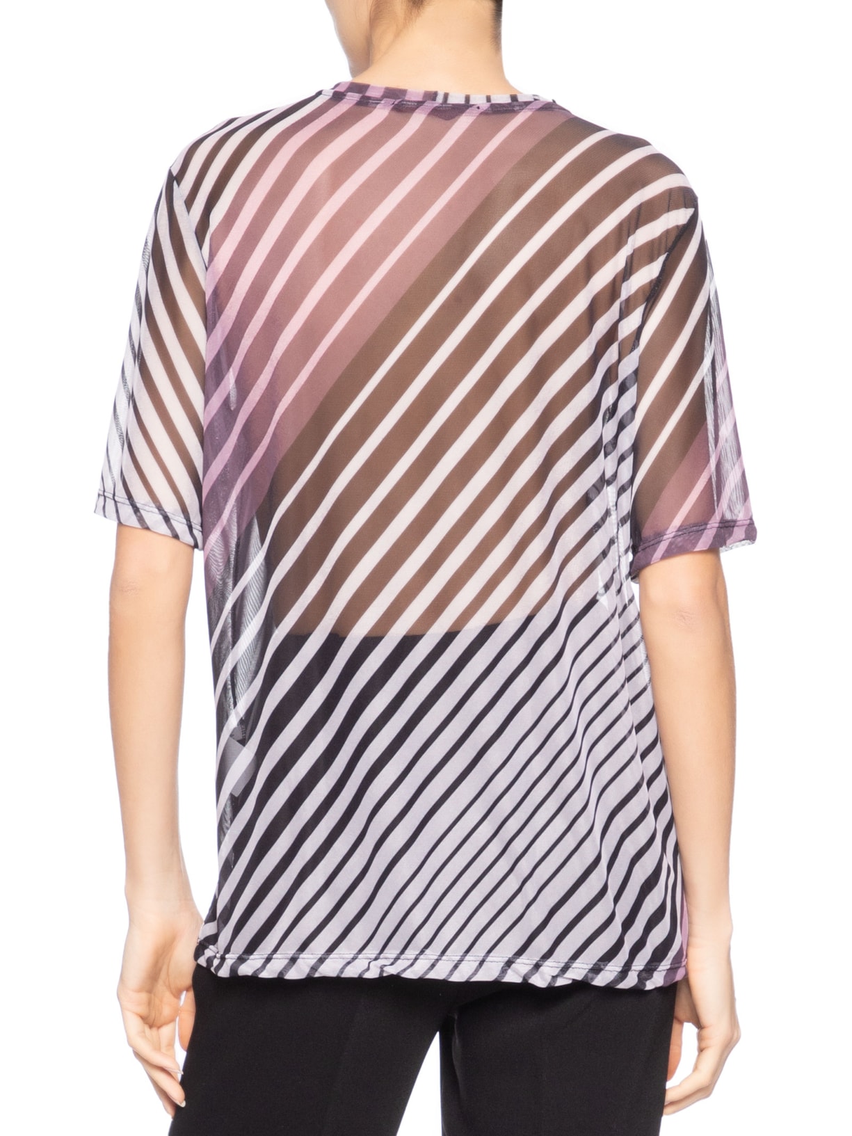 Camiseta Feminina Tule Listras  – Preto Animale