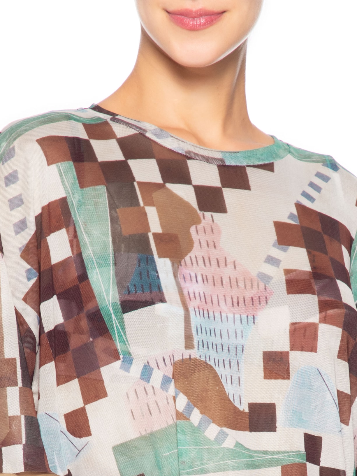 Camiseta Feminina Tule Marrom Lenny Niemeyer