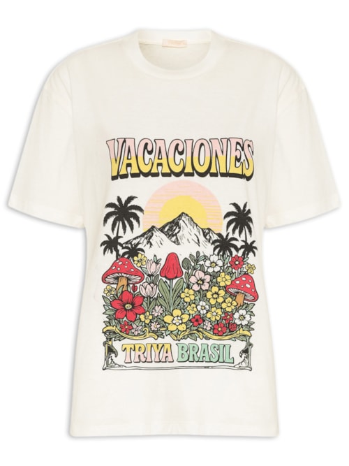 Camiseta Feminina Vacaciones – Branco