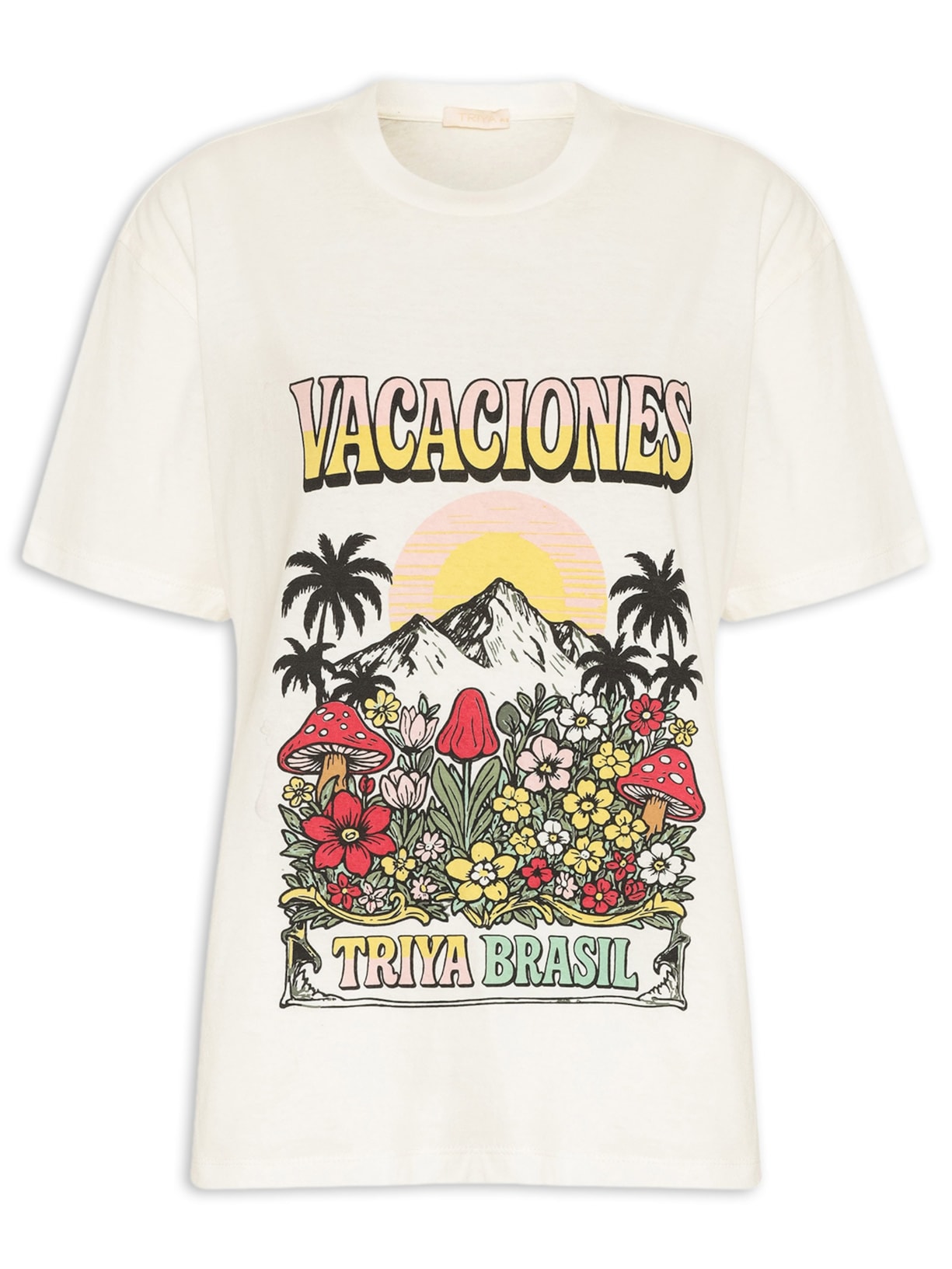 Camiseta Feminina Vacaciones – Branco Triya