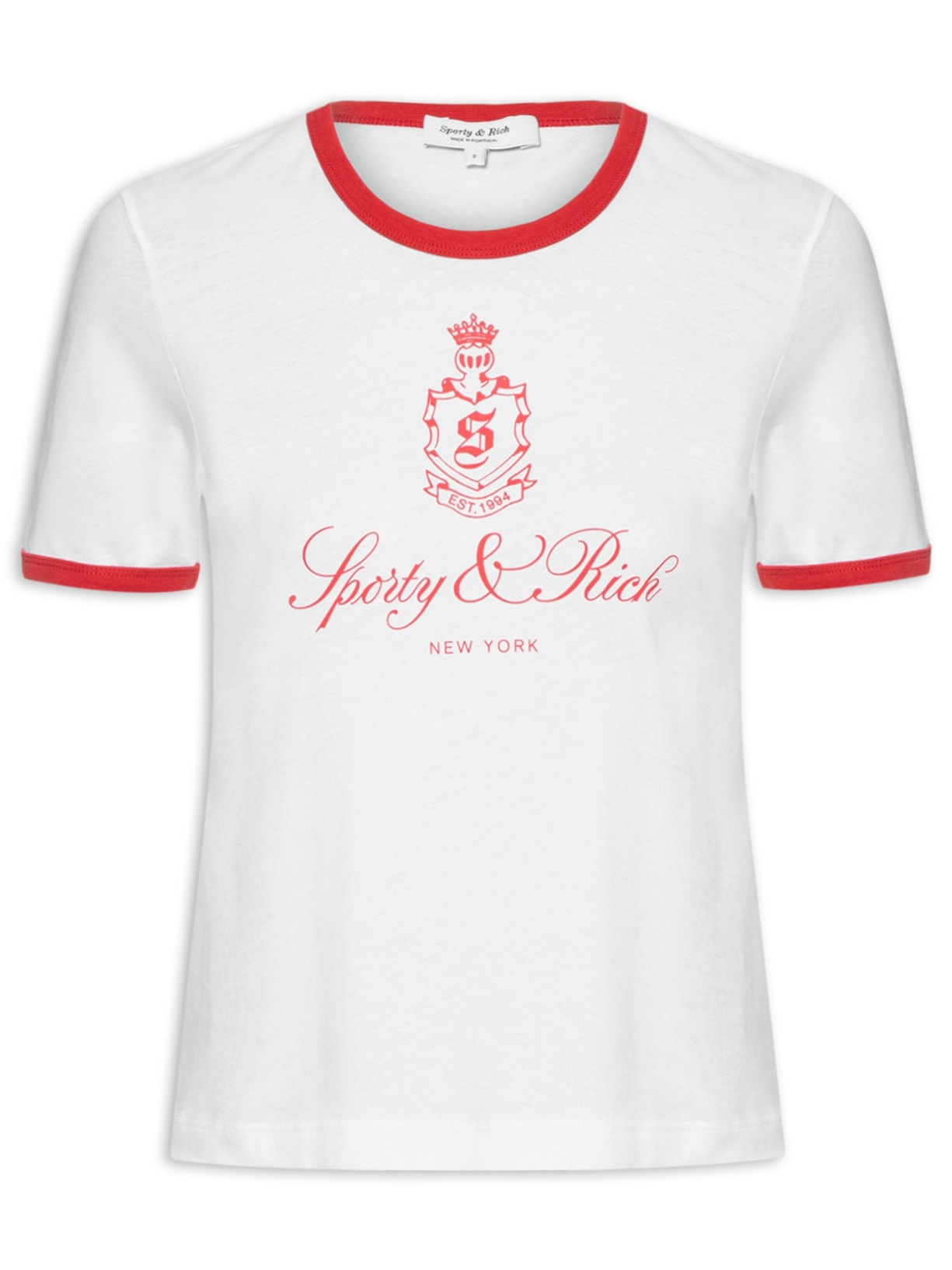 Camiseta Feminina Vendome Ringer Tee Branco Sporty & Rich