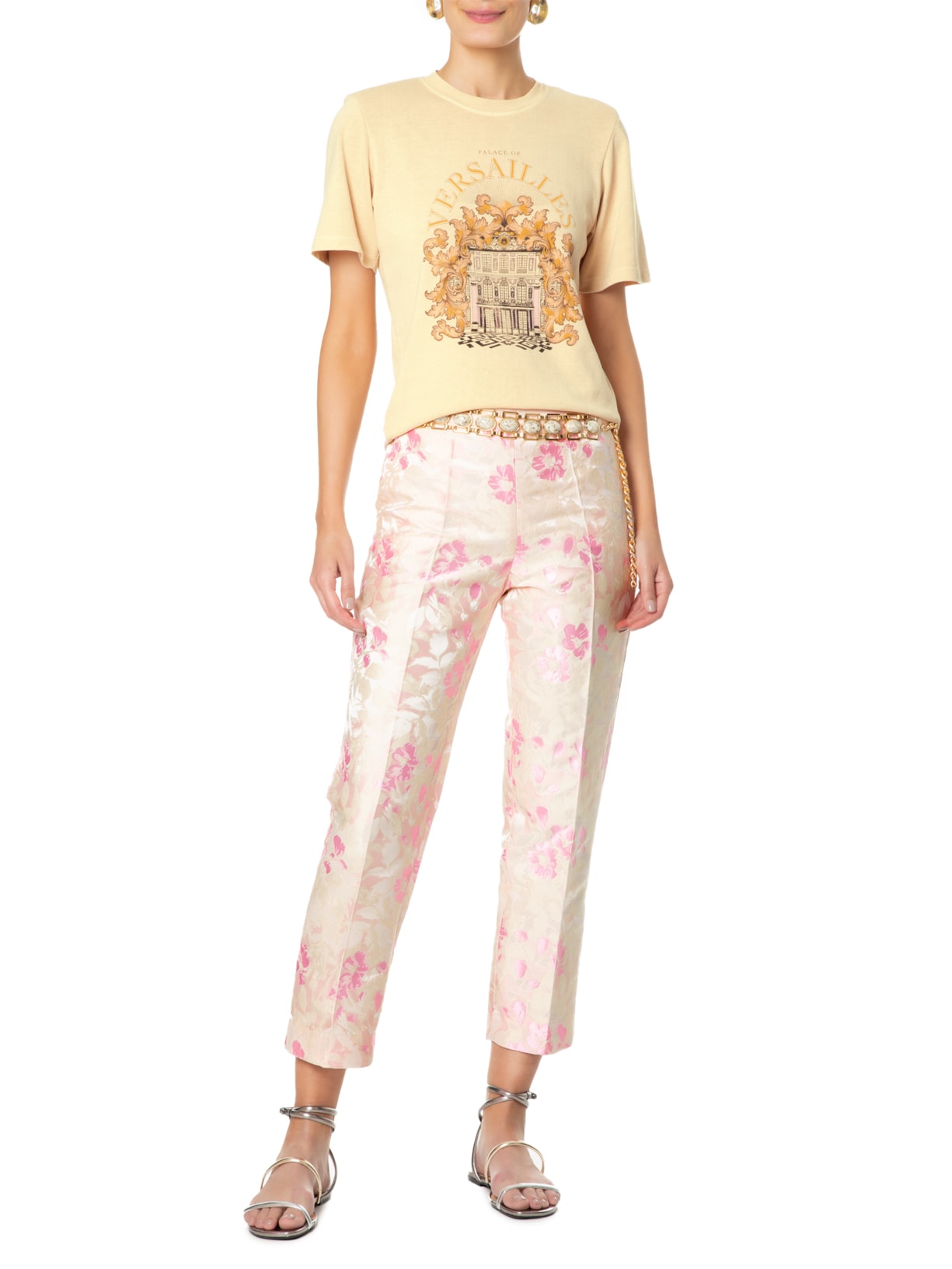 Camiseta Feminina Versailles Bege Carol Bassi