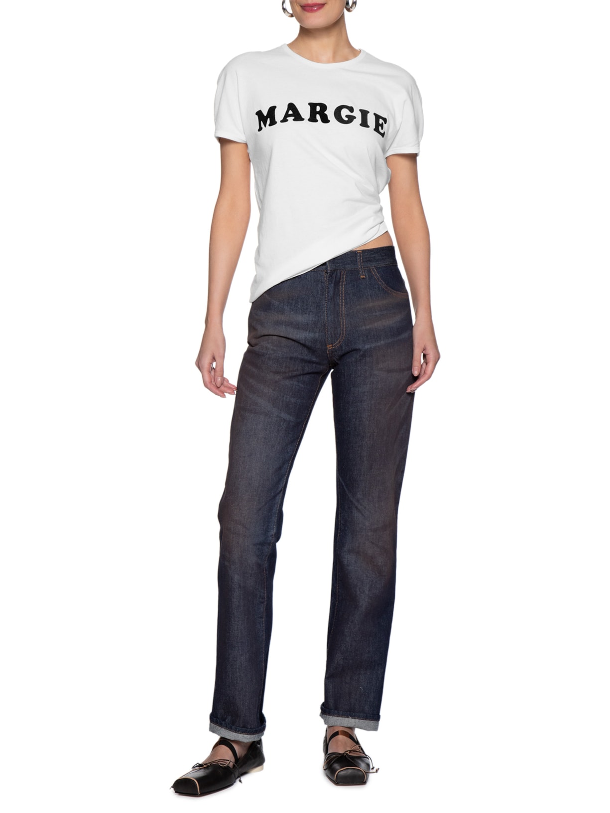 Camiseta Feminina Vintage Jersey Branco Mm6 Maison Margiela