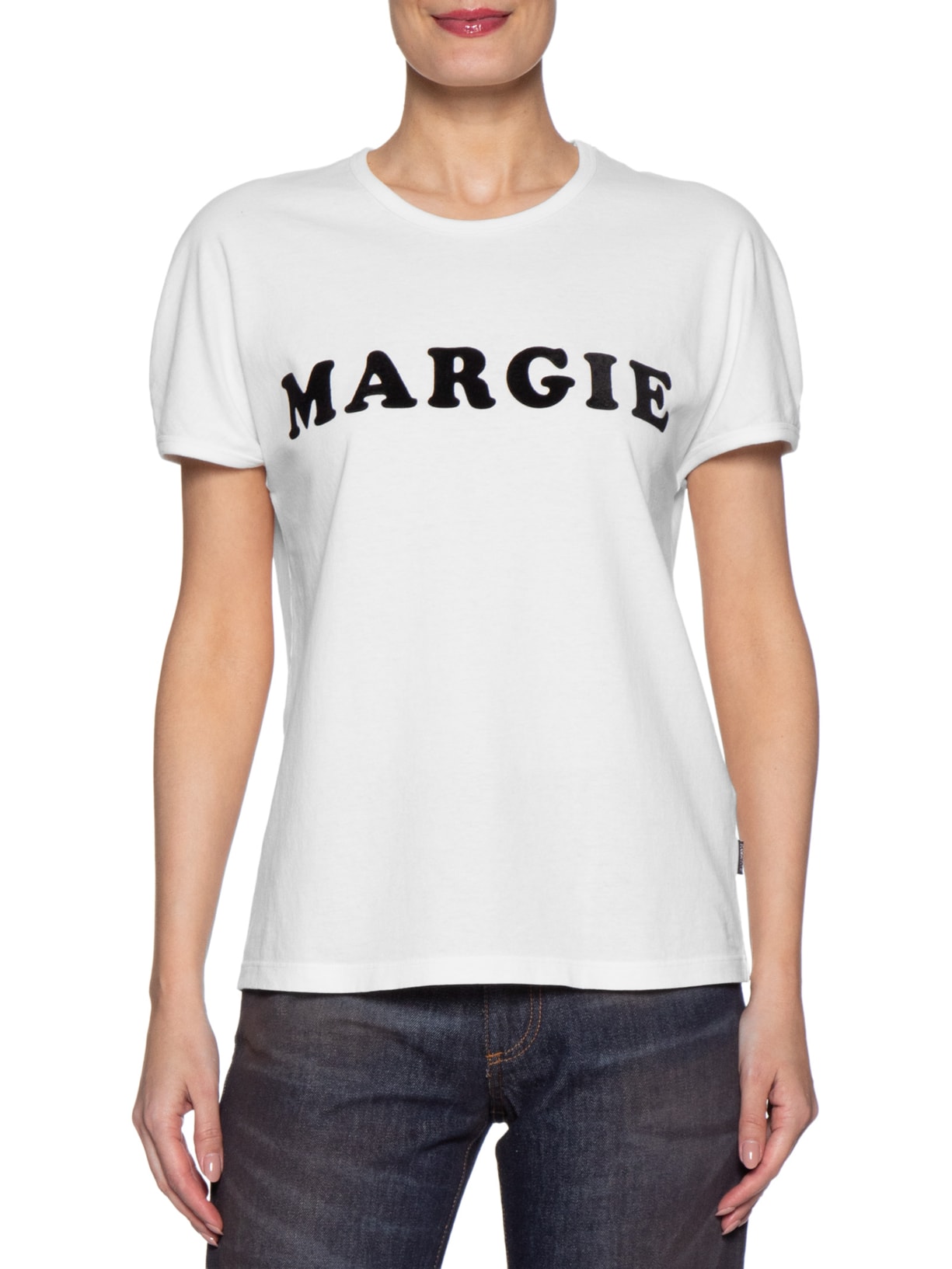 Camiseta Feminina Vintage Jersey Branco Mm6 Maison Margiela