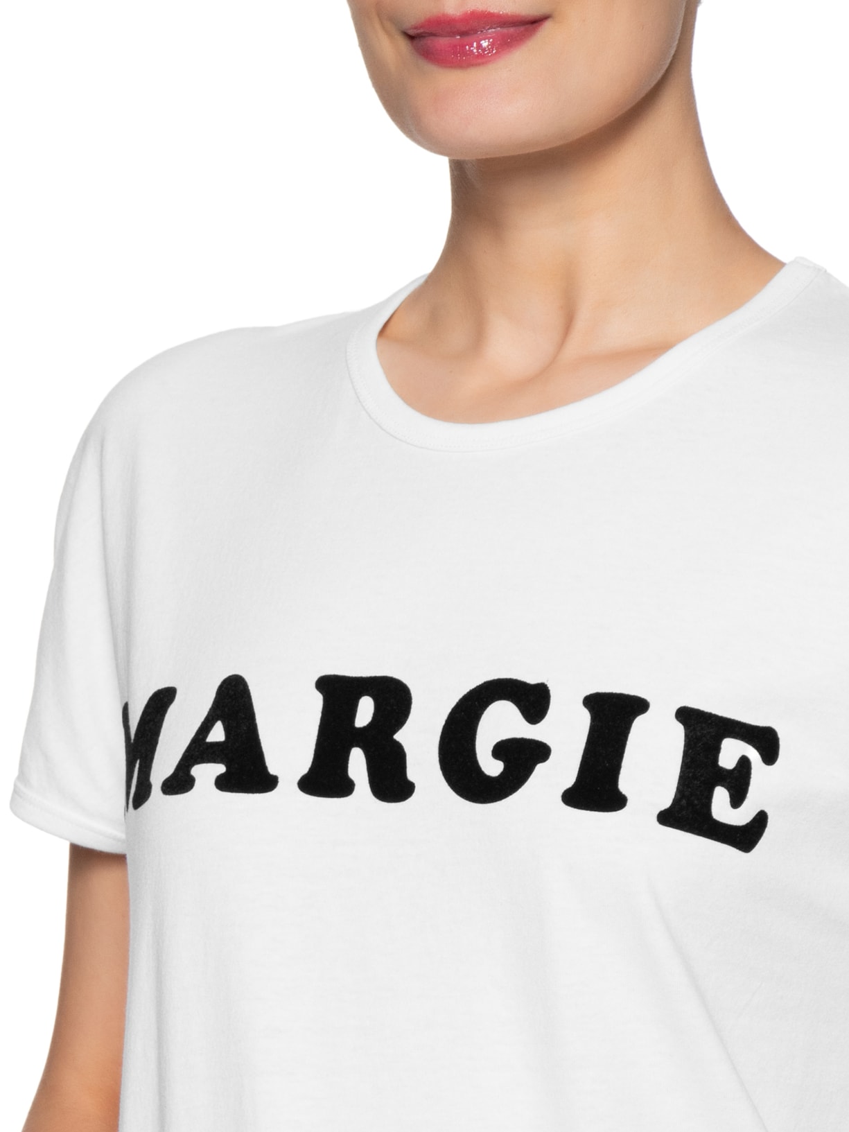 Camiseta Feminina Vintage Jersey Branco Mm6 Maison Margiela