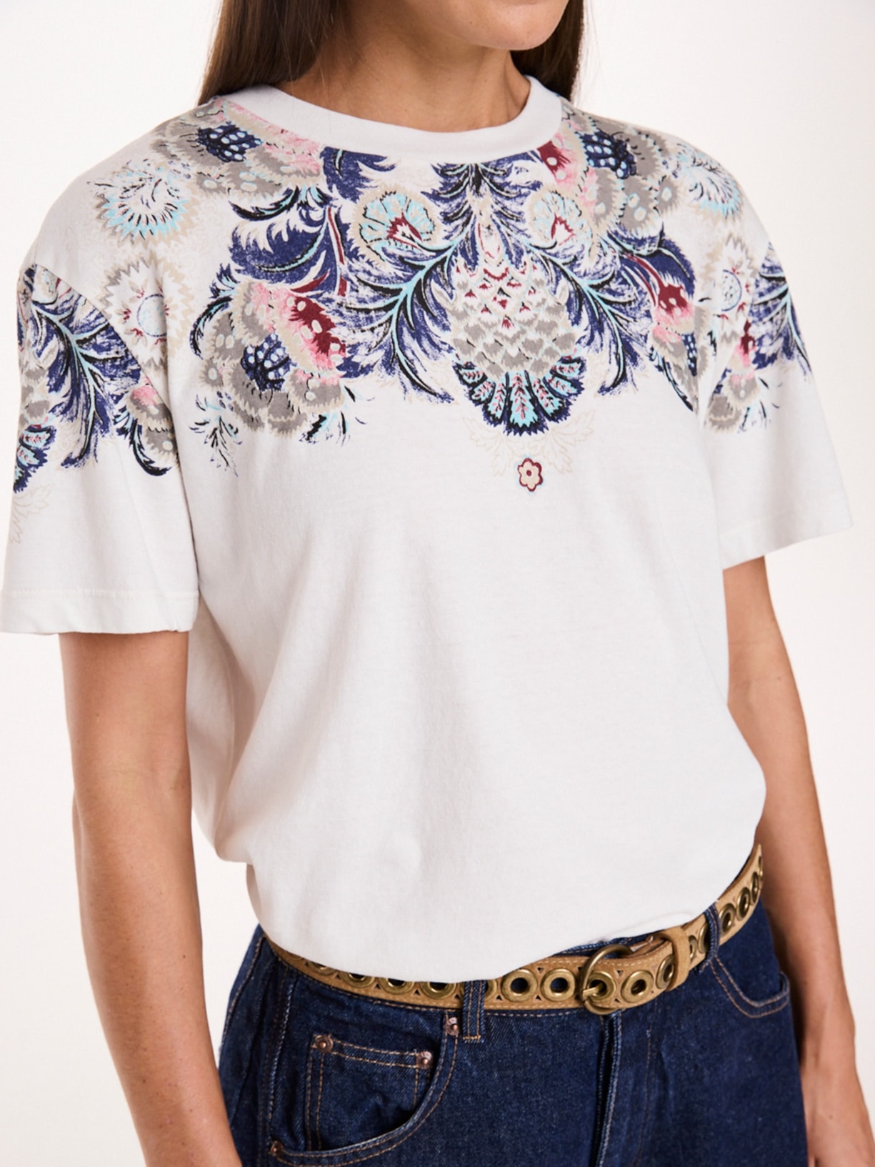 Camiseta Feminina Wallpaper I26 Branco Mixed