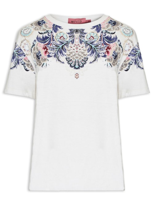 Camiseta Feminina Wallpaper I26 - Branco
